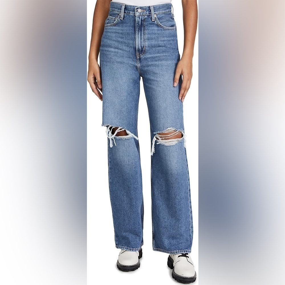 Levi's jeans Premium High Loose Jeans ripped knees distressed y2k 90's frayed 28